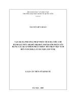 Vận dụng phương pháp phân tích đa tiêu chí đánh giá mức độ đô thị hoá nhằm góp phần xây dựng các quan điểm phát triển đô thị ở Việt Nam đến năm 2020 lấy Hà Nội làm ví dụ