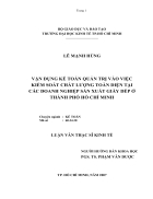 Vận dụng kế toán quản trị vào công việc kiểm soát chất lượng toàn diện tại các Doanh Nghiệp sản xuất giáy dep ở TP HCM