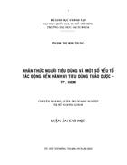 Nhận thức người tiêu dùng và một số yếu tố tác động đến hành vi tiêu dùng thảo dược tp Hồ Chí Minh