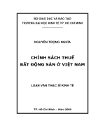 Chính sách thuế bất động sản ở Việt Nam