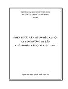 Nhận thức về chủ nghĩa xã hội và con đường đi lên chủ nghĩa xã hội ở Việt Nam