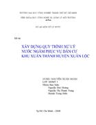 Xây dựng qui trình xử lý nước ngầm