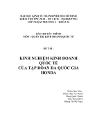 Kinh nghiệm kinh doanh của tập đoàn đa quốc gia honda