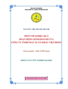 Phân tích hiệu quả hoạt động kinh doanh của công ty Trách nhiệm hữu hạn may xuất khẩu Việt Hồng