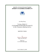 Testing a model of customer based brand equity in the Vietnamese banking servic Viết bằng Tiếng Anh