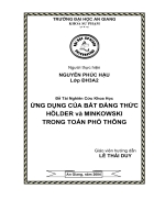 Ứng Dụng Của Bất Đẳng Thức Hoolder Và Minkowski Trong Toán Phổ Thông