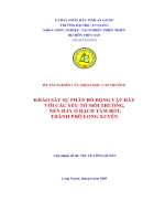 Khảo sát sự phân bố động vật đáy với các yếu tố môi trường nền đáy ở rạch Tầm Bót Tp Long Xuyên