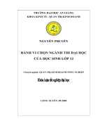 Hành vi ra quyết định chọn ngành thi đại học của học sinh phổ thông