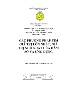 Các phương pháp tìm giá trị lớn nhất và nhỏ nhất của hàm số và ứng dụng