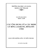 Các Ứng Dụng Của Các Định Lý Roll Lagange Bonxano Cauchy