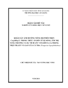 Khao sat anh huong nong do phoi tron Cu2 OH 3Cl trong thuc an den ti le song toc do tang truong va su tich luy Vitamin E Cu trong thit fillet va gan cua ca tra Pangasius hypophthalmus