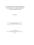 Environmental and Social Impacts of Shrimp farming in Tam Giang lagoon Vietnam Local perception