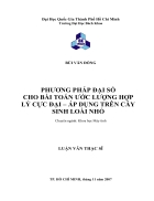 Phương pháp đại số cho bài toán ước lượng hợp lý cực đại Áp dụng trên cây sinh loài nhỏ