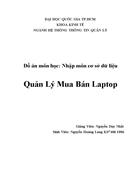 Đồ án Quản Lý Mua Bán Laptop