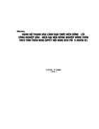 Đảng bộ Thanh Hóa lãnh đạo thực hiện đường lối CNH HĐH nông nghiệp nông thôn theo tinh thần Nghị quyết Hội nghị BCH TW 5 khoá IX