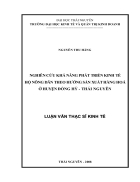 Nghiên cứu khả năng phát triển kinh tế hộ nông dân theo hướng sản xuất hàng hoá ở Huyện Đồng Hỷ tỉnh Thái Nguyên