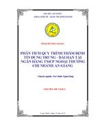 Phân tích quy trình thẩm định tín dụng trung dài hạn tại Ngân hàng thương mại cổ phần ngoại thương Việt Nam chi nhánh An Giang