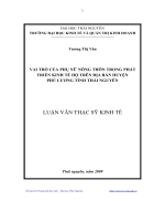 Vai trò của phụ nữ nông thôn trong phát triển kinh tế hộ trên địa bàn huyện Phú Lương tỉnh Thái Nguyên