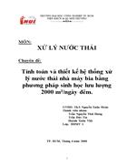 Đồ án xử lý nước thải Tính toán và thiết kế hệ thống xử lý nước thải nhà máy bia bằng phương pháp sinh học