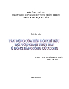 Tác động biến đổi khí hậu với ngành thủy sản đồng bằng sông cửu long