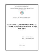 Nghiên cứu lựa chọn công nghệ xử lý nước thải cho khu dân cư huyện Hóc Môn
