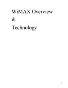 WiMAX Overview Technology