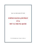 Chính sách lạm phát của mỹ và trung quốc