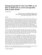 Khủng hoảng kinh tế Việt Nam 2008 sự sai lầm về chính sách và vai trò của tập đoàn kinh tế quốc doanh