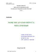 Giao tiếp kinh doanh vời đề tài Kỹ năng giao tiếp của nhà lãnh đạo