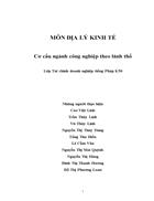 Cơ cấu ngành công nghiệp theo lãnh thổ