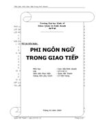 Phi ngôn ngữ trong giao tiếp