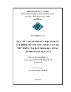 Khảo sát ảnh hưởng của việc sử dụng chế phẩm Enzyme Amylase đến tốc độ thủy phân tinh bột trong quá trình lên men rượu nếp than