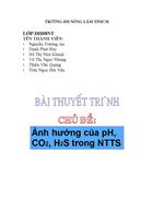 Ảnh hưởng của pH CO2 H2S trong nuôi trồng thủy sản