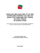 Đánh giá hiệu quả kinh tế và ảnh hưởng môi trường của việc sử dụng chế phẩm sinh học trong việc nuôi tôm sú xã Quảng Công