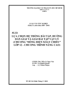 Lựa chọn hệ thống bài tập hướng dẫn giải và giải bài tập vật lý Chương Dòng điện xoay chiều Lớp 12 Chương trình nâng cao