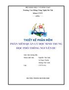 Thiết kế phần mềm quản lý học sinh Trung Học phổ thông Nguyễn Du Thái Bình Access rất đầy đủ và chi tiết