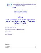 Sự lãnh đạo của đảng cộng sản việt nam trong công cuộc đổi mới đất nước