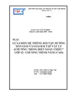 Lựa chọn hệ thống bài tập hướng dẫn giải và giải bài tập vật lý về dòng điện xoay chiều