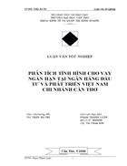 Phân tích tình hình cho vay ngắn hạn tại ngân hàng đầu tư và phát triển việt nam chi nhánh cần thơ