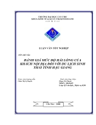 Đánh giá mức độ hài lòng của khách nội địa đối với du lịch sinh thái tỉnh hậu giang