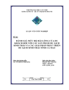 Danh gia muc do hai long cua du khach doi voi cac san pham du lich sinh thai va cac giai phap phat trien du lich sinh thai tinh ca mau