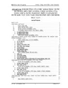 Ảnh hưởng của việc khai thác nước dưới đất đến trữ lượng chất lượng của tầng chứa nước pliocen trên và pliocen dưới khu vực tây nam thành phố hồ chí minh