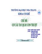 Tiểu luận về cơ cấu tay quay con trượt