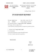 English INTERNSHIP REPORT