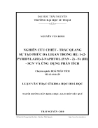 Nghiên cứu chiết trắc quang sự tạo phức đa ligan trong hệ 1 2 pyridylazo 2 naphthol PAN 2 Fe III SCN và ứng dụng phân tích