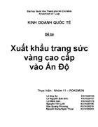 Chiến lược Xuất khẩu trang sức vàng cao cấp vào Ấn Độ