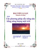 Các phương pháp sấy nông sản bằng năng lượng mặt trời