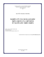 Nghiên cứu tác dụng giải độc trên chuột của chế phẩm từ nguồn gốc thiên nhiên