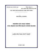 Luận văn thạc sỹ kỹ thuật Nghiên cứu hoạt động của mạng chuyển mạch chùm quang