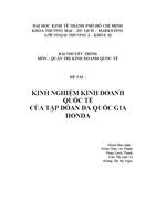 Kinh nghiệm kinh doanh quốc tế của tập đòan đa quốc gia honda